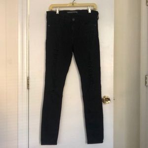 Express distressed black jeans